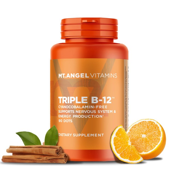 Mt. Angel Vitamins - Triple B-12 Dots, Supports Nervous System & Energy Production (90 Dots)