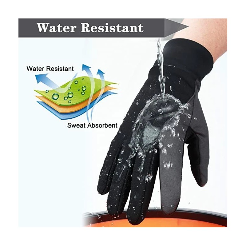 OZERO Winter Thermal Gloves Men Women Touch Screen Water Resistant