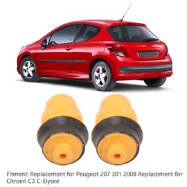 Akozon - 2 Soportes de Amortiguador de Suspensión de Eje Trasero 516680, Repuestos de Bloque de Tope de Tope para 207 301 2008