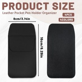 GTILE 4 PCS Multi-Color PU Leather Pocket Protector, Pen Organizer for Shirts Lab Coats Pants, Multipurpose Pocket Saver Pencil Holder for Women Men Nurses (Multicolor)