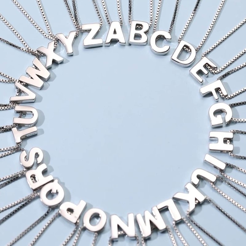 Candyfancy 1.0mm 18 inch 925 Sterling Silver 26 Small Letters