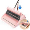 KZKR Pink Broom and Dustpan Set with Adjustable Handle for