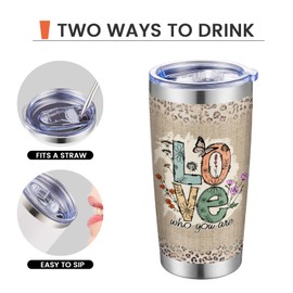 SMLIXE 20oz Insulated Tumbler 20oz Stainless Steel Coffee Cups W/Lid & Straw Double Wall Insulated Tumbler Mugs with Lid and Straw