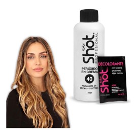 Polvo Decolorante 50g + Peroxido 135g 10/20/30/40 Kolor Shot Tono 40 Volumenes