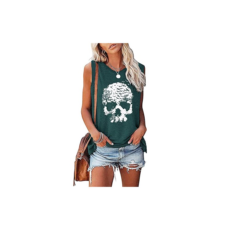 Camisas de calavera para mujer, divertidas camisetas con gráficos góticos,
