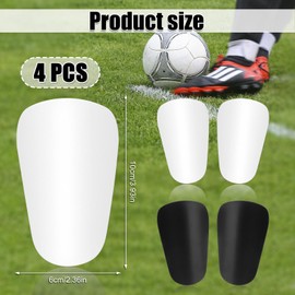 4pcs Mini Soccer Shin Guards, 3.94x2.36 Inch Small Shin Guards Extra Mini Shin Pads Protective Equipment Tiny Guards for Teenagers Adults Boys Girls (Black +White)