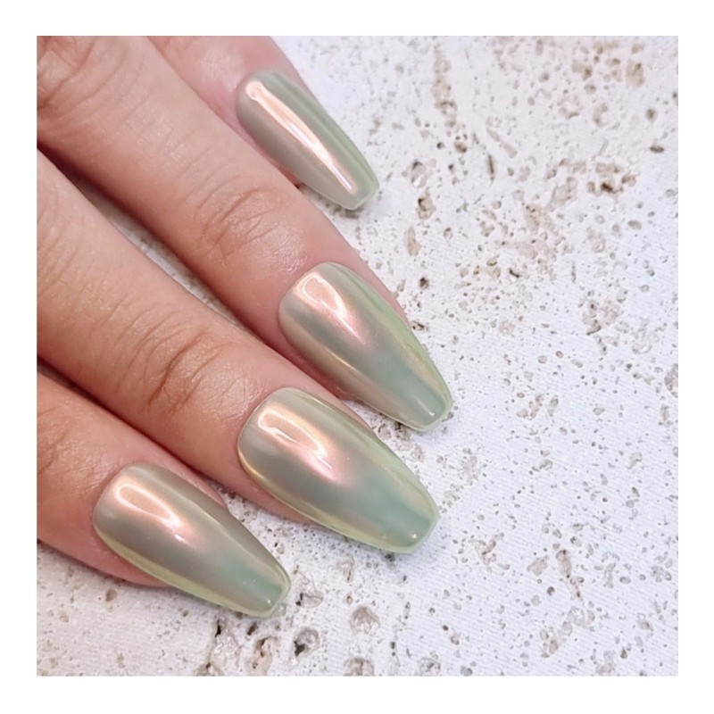 Sunset Beam Powder Handmade Nail Tip - Petit Round /