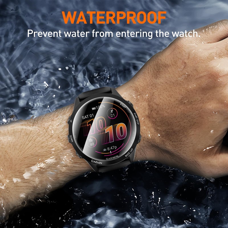 Suoman 2-Pack for Garmin Forerunner 570 47mm Screen Protector,Charger Port