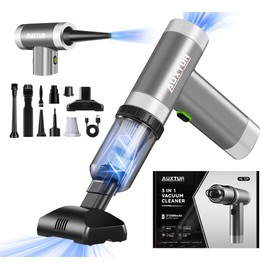 AUXTUR Mini Car Vacuum Portable Cordless-Brushless Motor with 12000PA,3 in 1 Wireless Handheld Car Vacuum Cleaner Strong Suction,Rechargeable Cleaner for Car (Grey)