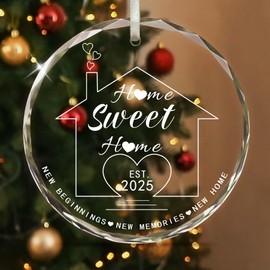 House Warming Gifts New Home Housewarming Gifts for New House New Home Ornament 2025 Housewarming Gift Ideas for Couple New Home Gifts for Home- Glass Christmas New Home Ornament 2025