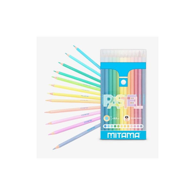 MITAMA - Pastelli PASTEL - Confezione da 12 matite laccate-