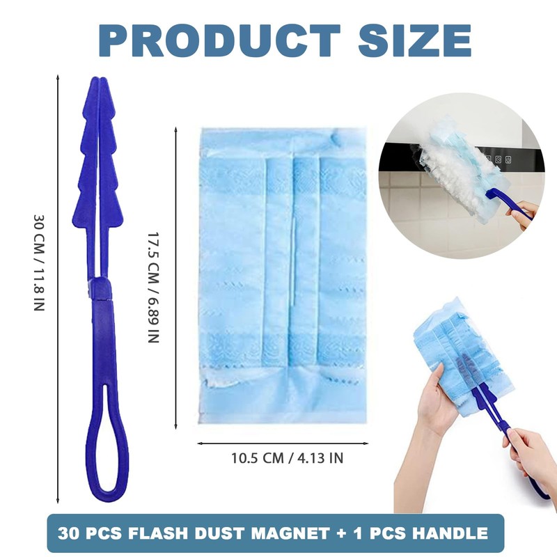 30 PCS Flash Dust Magnet, Blue Dust Magnet Refills, Disposable