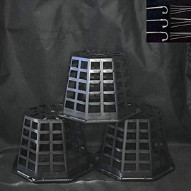 Sophie's Orchids 3 Pack - 8'' Black Ultimate Plastic Orchid Basket w/30'' Hangers