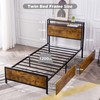GAZHOME Twin Size Bed Frame with 2 Storage Drawers, Platform