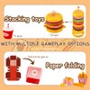 Embosomitr Wooden Hamburger Burger Fast Food Toy Set for kids