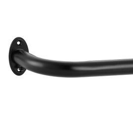 Room Darking Curtain Rod, 28-148 Inch Adjustable Window Curtain Rods Wrap Around 1inch Diameter Single Splicing Curtain Rod, Matte Black