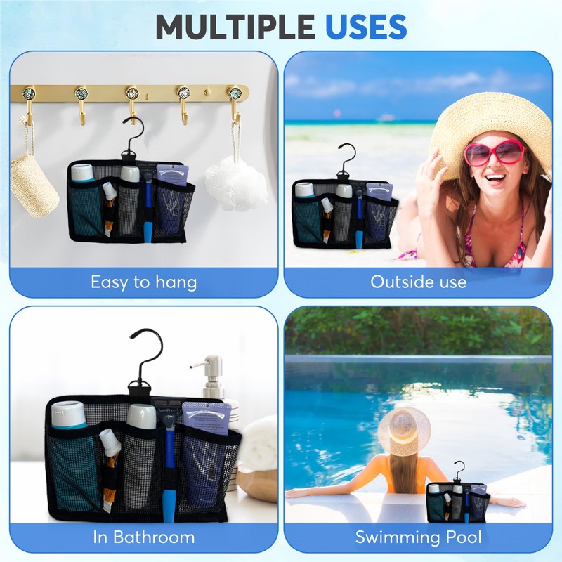 Hangable Mesh Shower Travel Kit Caddy - Large Capacity Travel