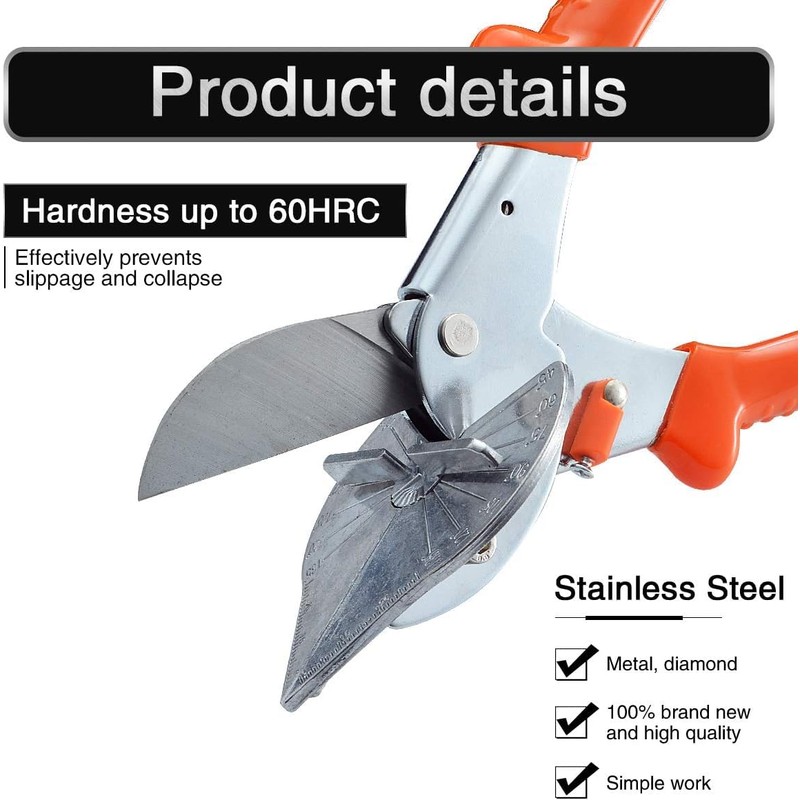 HOHXEN Multifunction Trunking Scissors, 45°-135° Multi-Angle Mitre Scissors, Quarter Round