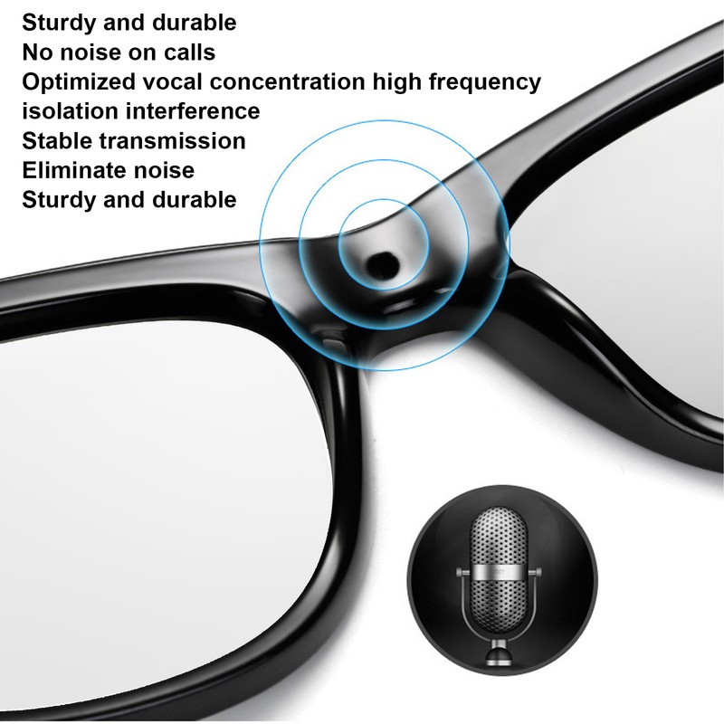 Smart Sunglasses Multifunctional Wireless Bluetooth Sunglasses for PC Laptop ComputerWhite
