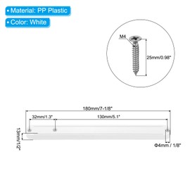 PATIKIL 7 Inch Drawer Slides, 8 Pcs Plastic Guide Rails Side Mounted Rails with Mounting Screws for Cabinet/Drawer/Bedside/Table/Wardrobe, White