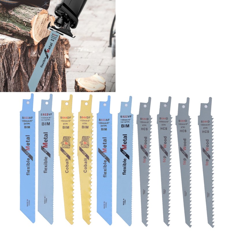10Pcs Reciprocating Saw Blades High Carbon Steel Bimetal Sabre Saws