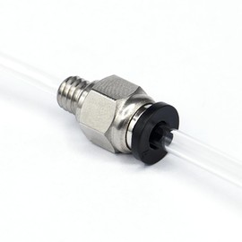 10 Pcs PC4-M6 Pneumatic Straight Fitting and 2pcs Plastic Push to Connect Straight Union Tube Fitting, Suitable for PTFE tube with an outer diameter of 4mm, M6 thread