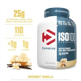 Suplement Dymatize Whey Protein ISO-100 2.3kg Sabor Vainilla Gourmet