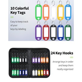 Uniclife Zippered Key Case Organizer Waterproof and Fireproof Key Binder with 24 Hooks and Tags Portable Key Storage Book for Offices Real Estate Agencies Hotels and Rental Management