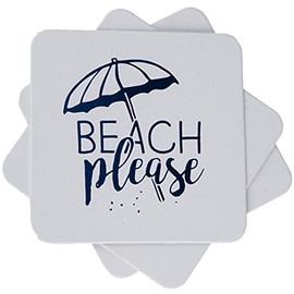 Funky Junque Celebration Saying Imprinted Coasters - 12 Beach Please (Navy)