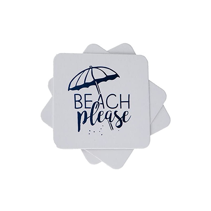 Funky Junque Celebration Saying Imprinted Coasters - 12 Beach Please