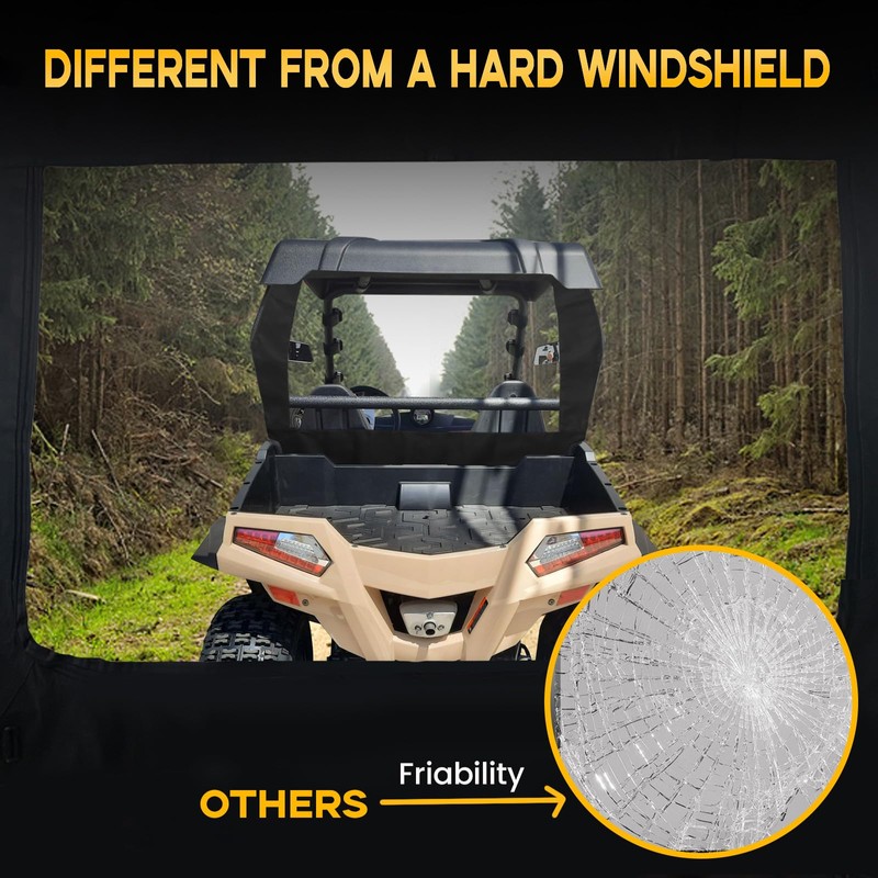 Chikia Hisun Strike 250 UTV Rear Windshield,Small UTV Back Window