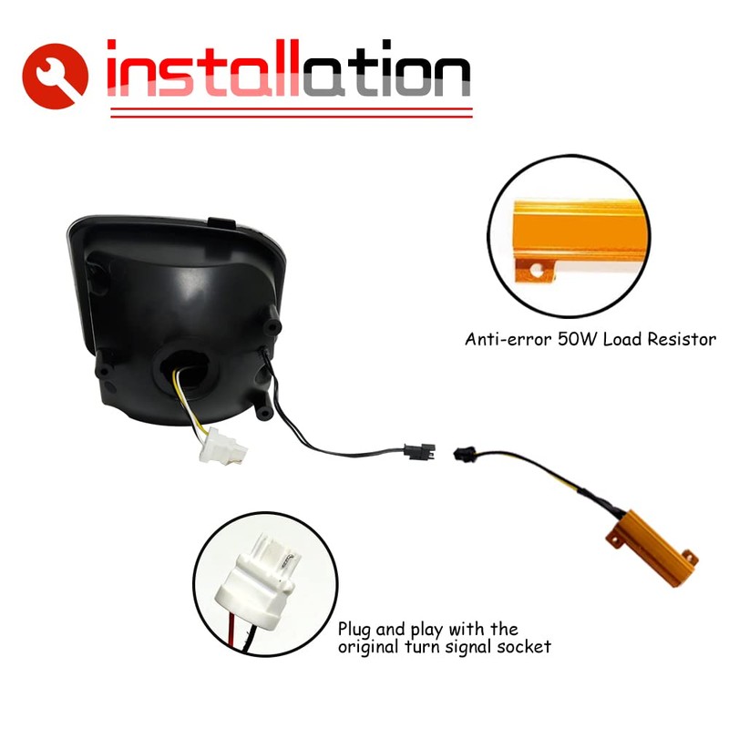 KENRTIR Smoked Lens Switchback White/Amber Sequential LED Lamp Compatible with