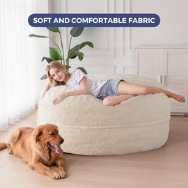 MAXYOYO Bean Bag Chair Cover(Cover Only,No Filler), Washable Soft Cover for Living Room Bedroom