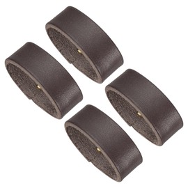 PATIKIL Leather Loop Keeper, Pack of 4 Leather Loops Belt Keeper Loops Retaining Straps Replacement for 0.7 Inch (19 mm) / 0.9 Inch (23 mm) Wide Belts / Bands, Coffee