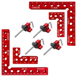 Crafom 90 Degree Corner Clamping Squares, Positioning Squares Set of 4 (3" 5.5"), wood working tools, Aluminum Alloy Right Angle clamp,Corner Clamps for WoodWorking, Box, Frames, Cabinets, or Drawers