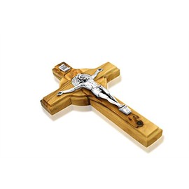St. Benedict Olive Wood Crucifix Cross (4 INCH)