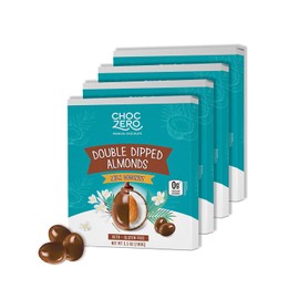 ChocZero Milk Chocolate Coconut Almonds – No Sugar Added, Keto Friendly, High Fiber, Low Sugar Snack – 3.5oz (Pack of 4)