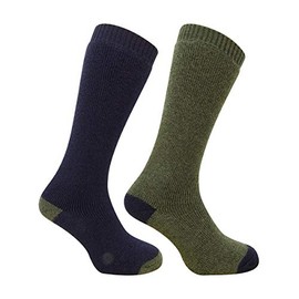 Hoggs of Fife 1903 Country Long Socks (Twin Pack) - Dark Green/Dark Navy Medium