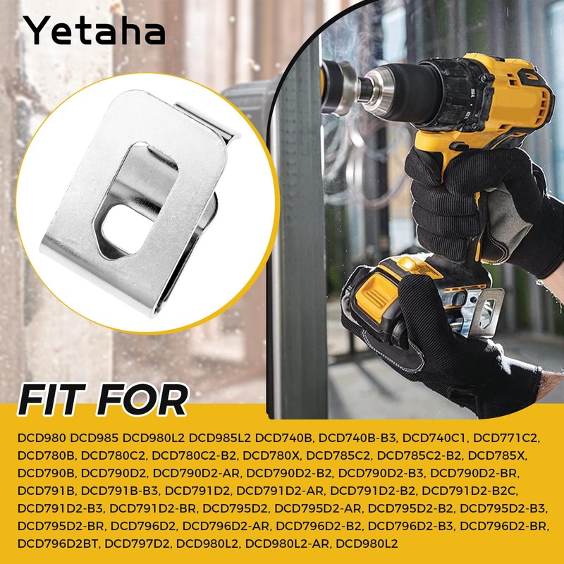 Yetaha 8PCS Belt Clips for Dewalt with Screws, Stainless Steel