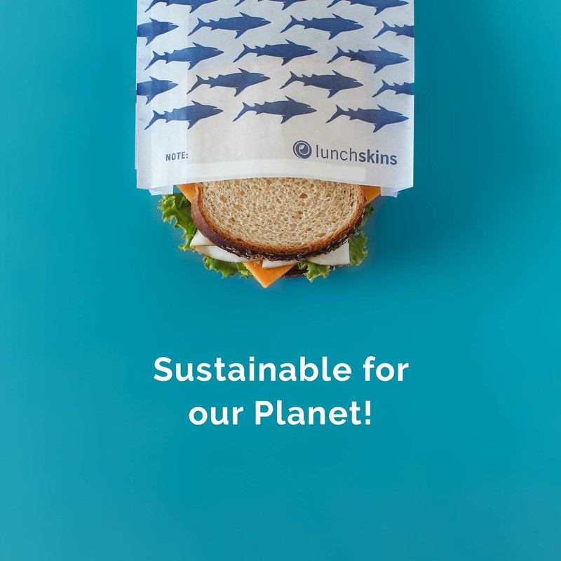 Lunchskins Recyclable & Sealable Paper Sandwich Bags – 100 Count