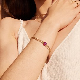 Jenosy 14K Gold-Plated Bracelet Women's Gold, 17 centimetres, Stainless Steel