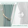 KOLAKO Curtain Holdbacks, Silver Curtain Tie Back Hooks, Metal Wall