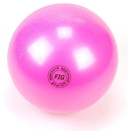 Rhythmic Gymnastic Senior Competition Exercise Ball 19cm 420G Olympic Spec for dance and performance(BALL ONLY) (Glitter Fuchsia)