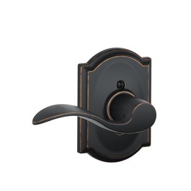 Schlage F170 ACC 716 CAM RH Right Handed Accent Door Lever with Camelot Trim, One Sided Non-Turning Dummy Door Handle, Aged Bronze
