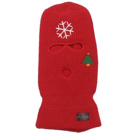 Christmas 3 Holes Balaclava Face Cover Knitted Full Face Cover Men Women Winter Knit Warm Ski Face Cover for Outdoor Cycling Skiing
