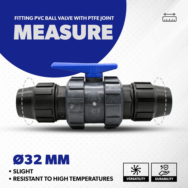 DOJA Barcelona PVC Fitting Valve Pack 1 32 mm PTFE