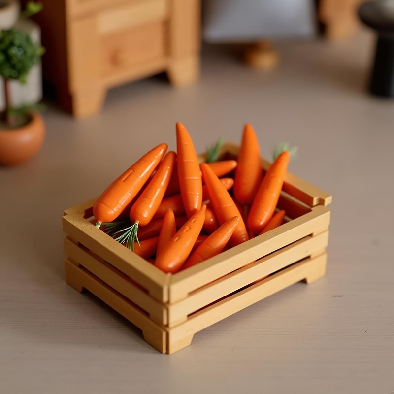 Nlinlin 15Pcs Miniature Carrot Models, Artificial Vegetables for Mini Kitchen