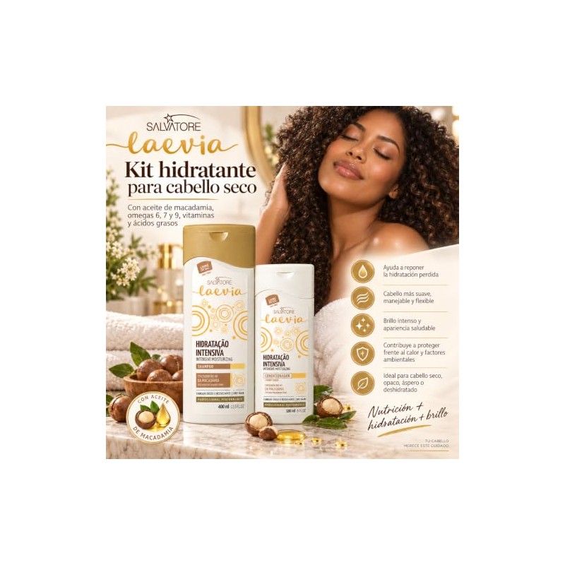 Kit Shampoo Hidratante Laevia 400ml Acondicionador 180 ml
