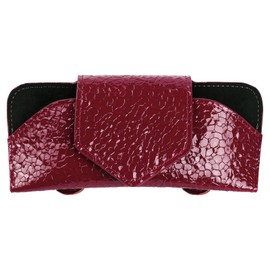 COOLYOUTH Sunglass Holder for Car Visor - Universal Car Sunglass Holder Eyeglasses Holder Leather Sun Glasses Protective Storage Case Holder for Vehicle Sun Shade Accessories (01 Red)