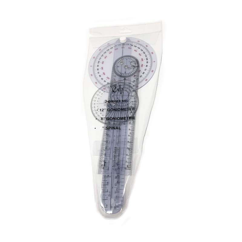 EMI Goniometer Set 12", 8", and 8" Spinal 3 Pieces